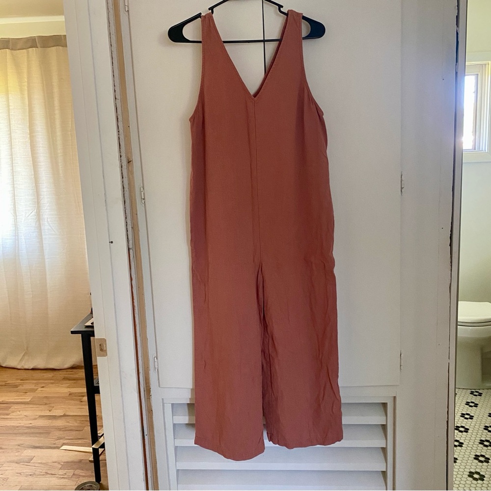 Universal Thread XS Linen Overalls Jumpsuit Romper Coral Pink